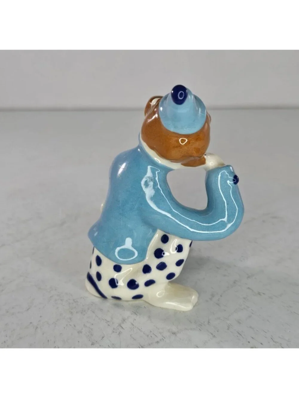 Vintage Kay Finch Circus Monkey Socko Figurine Blue Outfit Hand-Painted